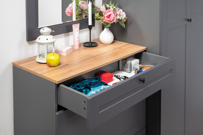 Остин Прихожая 16, серый графит/дуб крафт золотой