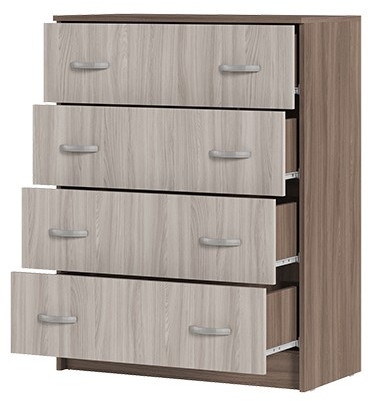 КМ 554 Бася ЛДСП комод 4 ящ. шимо темный/шимо светлый