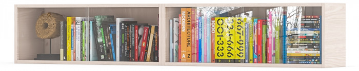 Две полки книжных С-МД-КН01, ясень шимо светлый