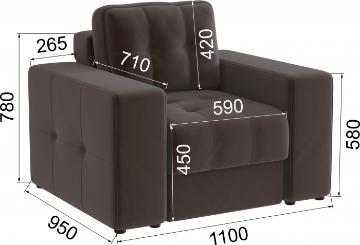 Кресло Верден, Коричневый