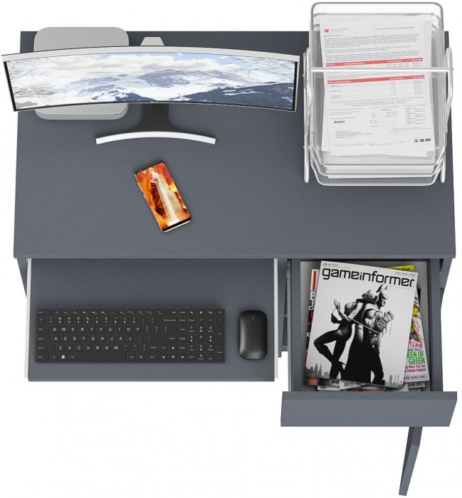 Мори компьютерный стол МС-1 правый, графит