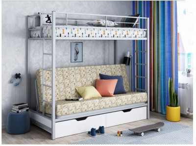 Двухъярусная кровать Мадлен ЯЯ (Серый)