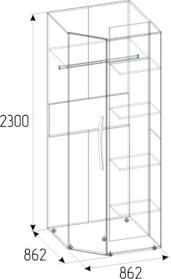 Шкаф угловой Nature 156, дуб табачный