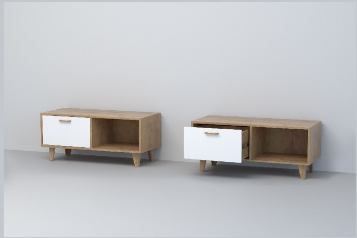 Эго Тумба Т-4 НГ (Камень Темный/Бетон Светлый)