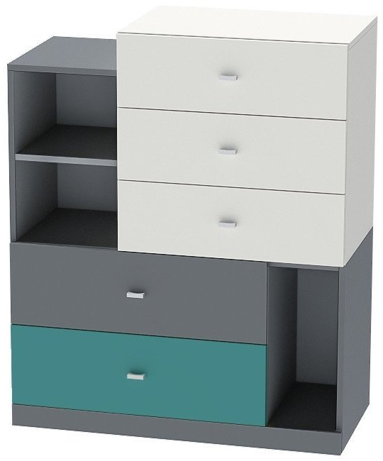 Модульная детская Клео набор 4 (Графит/Миндаль/Солнечный)