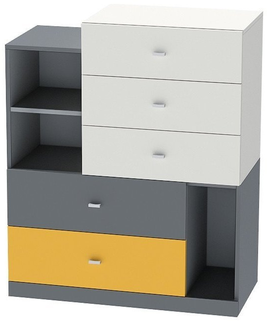 Модульная детская Клео набор 4 (Графит/Миндаль/Солнечный)