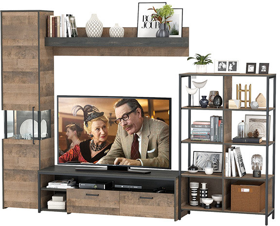 Трувор Гостиная 015, дуб гранж песочный/интра