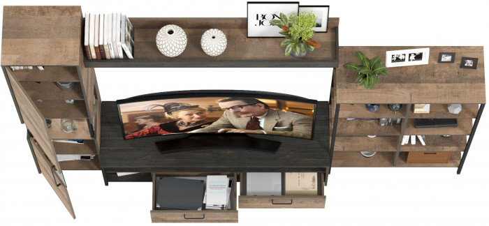 Трувор Гостиная 015, дуб гранж песочный/интра