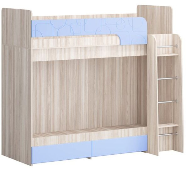 Двухъярусная кровать Бемби МДФ NEW, ясень (Обриета, Ясень шимо светлый)