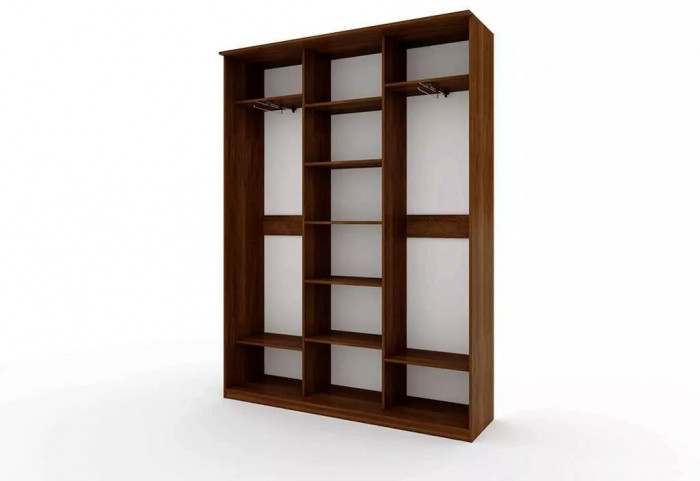 Шкаф купе Модерн 1776х450 3-х дверный 3-х секционный фотопечать №2 венге