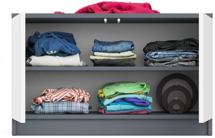 Мори Тумба/антресоль МА900.1, цвет графит/белый, ШхГхВ 90,4х50,4х54,6 см., подходит для шкафа МШ900.1