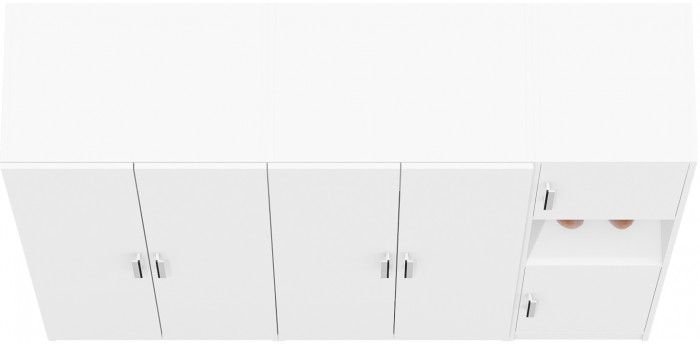 Шкаф С-МД-СК9Ш+Пенал С-МД-СК9П+Шкаф С-МД-СК9Ш, белый шагрень