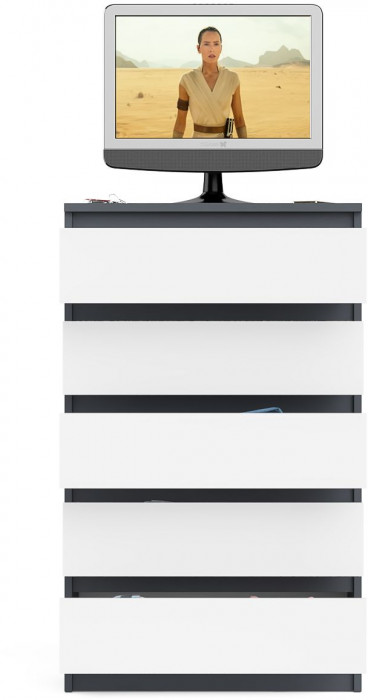 Мори Комод МК700.5, графит/белый