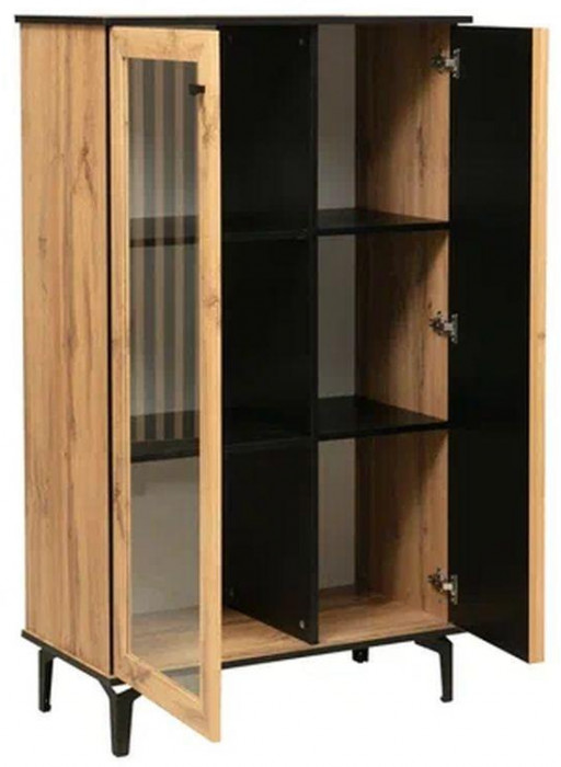 Шкаф комбинированный Либерти 51.03 (опора h150) Дуб вотан/Черный