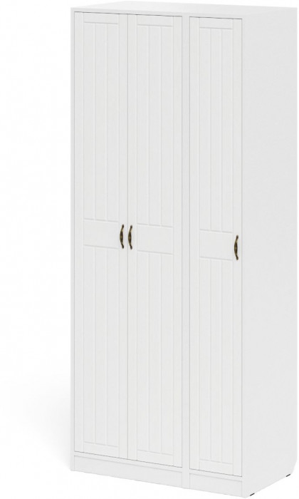 Прихожая П-6-500 Шкаф + Пенал, цвет белая шагрень/фасады МДФ белое дерево фрезеровка прованс, ШхГхВ 90х50х210 см., универсальная сборка