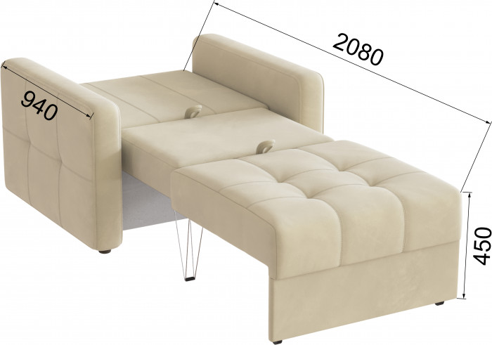 Кресло-кровать Брэй, Бежевый