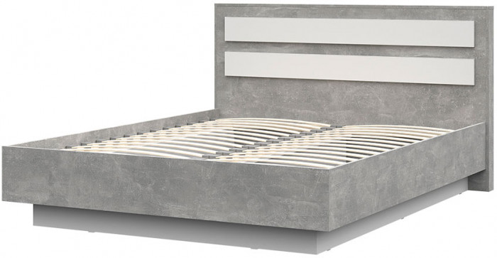 Денвер КР-04 Кровать 1,4х2,0 (1472х990х2100) ателье светлый/белый