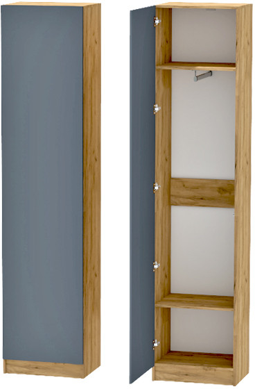 Модульная Прихожая Иннэс-10, набор 3, Дуб крафт золотой/Графит