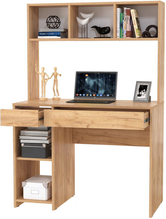 Стол компьютерный Комфорт 12.77F, цвет дуб крафт золотой, ШхГхВ 100х49,8х147 см., универсальная сборка