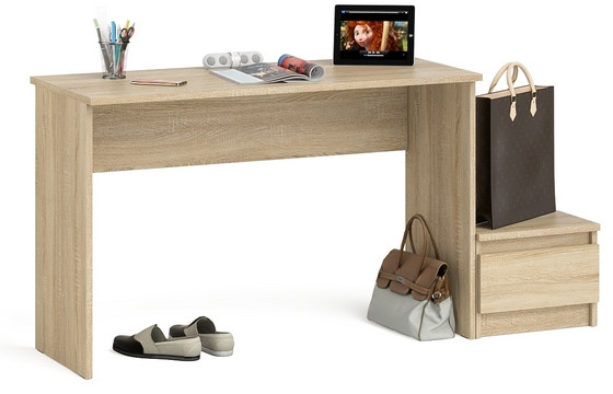 Мори письменный стол МСП1200.1 + Тумба ТМП400.1, дуб сонома