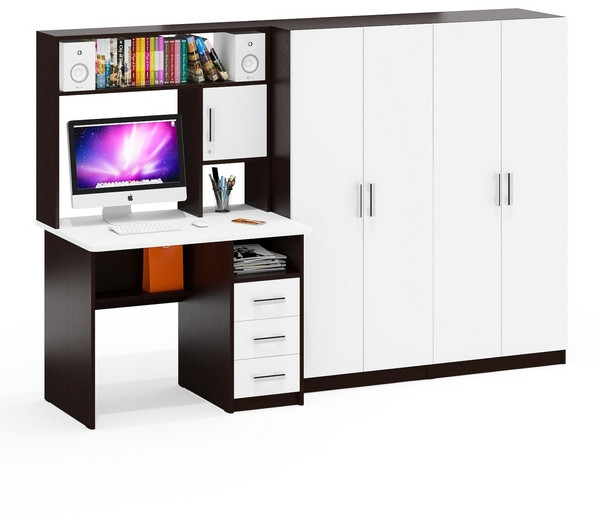 С-МД-СК9 Компоновка № 01, венге/белый шагрень