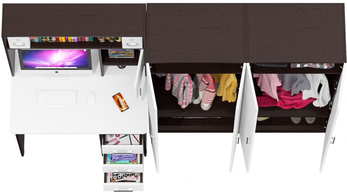 С-МД-СК9 Компоновка № 01, венге/белый шагрень