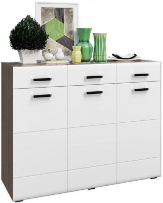 Нэнси NEW МДФ Комод (3дв.+3ящ.) (Белый глянец, Венге)