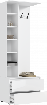 Норд Прихожая, композиция №1, Белый глянец/Белый