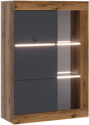 Прага Витрина универсальная ЛДСП Дуб Делано/Графит