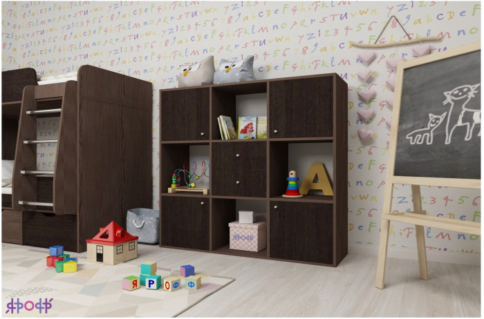 Стеллаж Джери (Венге/Лайм)