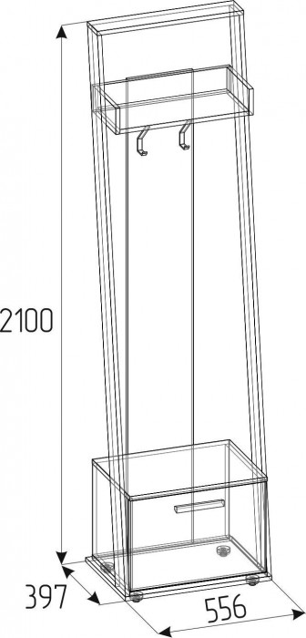 Вешалка напольная Nature 77, дуб крафт
