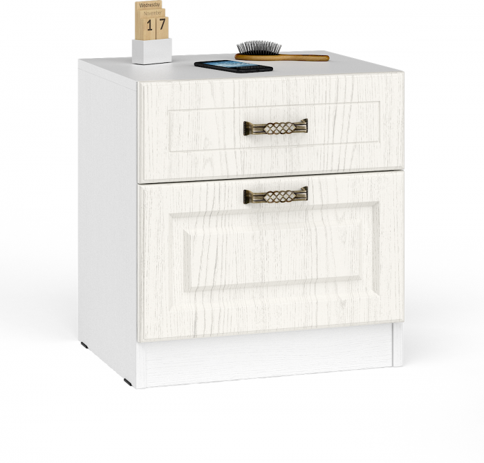 Ливерпуль Спальня № 1 Кровать 11.08ОСН + две Тумбы 08.146 + Шкаф 08.45Н + карниз, цвет ясень ваниль/белый, сп. м. 1600х2000 мм., б/м, ортопед есть