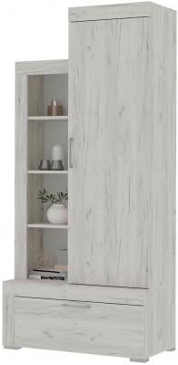 Гранд стеллаж 01 (ШК 5) (0.896х1,945х0,449) дуб крафт белый