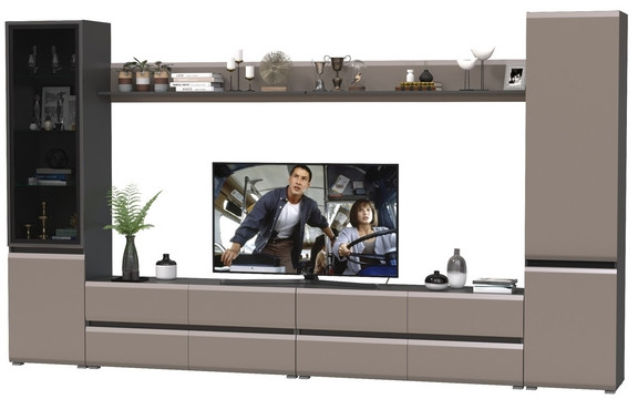 Сидней Комплектация № 104, корпус: антрацит/фасады: МДФ веллюто капучино