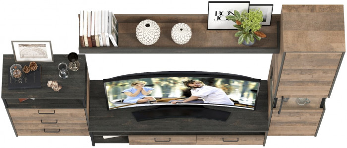 Трувор Гостиная 023, дуб гранж песочный/интра