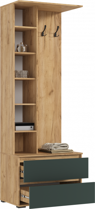 Норд Прихожая, композиция №2, Дуб крафт/Изумрудный