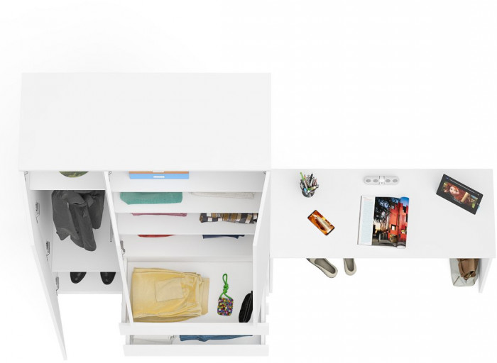 Мори письменный стол МСП1200.1 + Шкаф МШ1200.1, белый