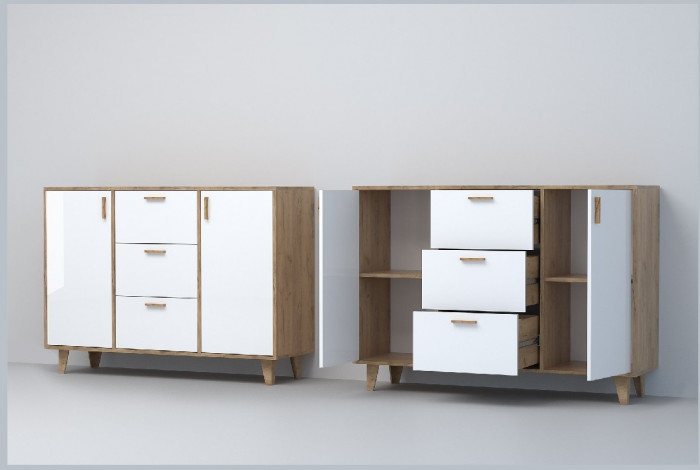 Эго Комод К-2 НГ (Камень Темный/Бетон Светлый)