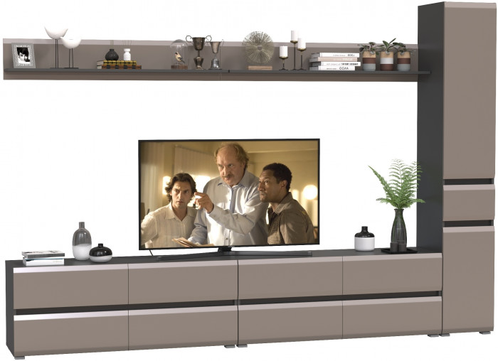 Сидней Комплектация № 105, корпус: антрацит/фасады: МДФ веллюто капучино