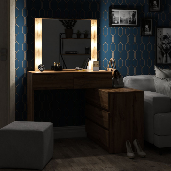 Стол косметический с подсветкой 110, дуб вотан