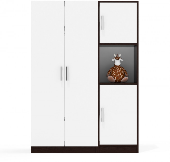 Шкаф С-МД-СК9Ш+Пенал С-МД-СК9П, венге/белый шагрень