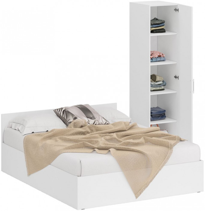 Кровать 1600 + Пенал Стандарт, белый