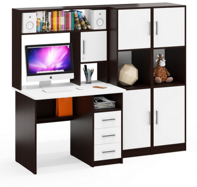 С-МД-СК9 Компоновка № 02, венге/белый шагрень