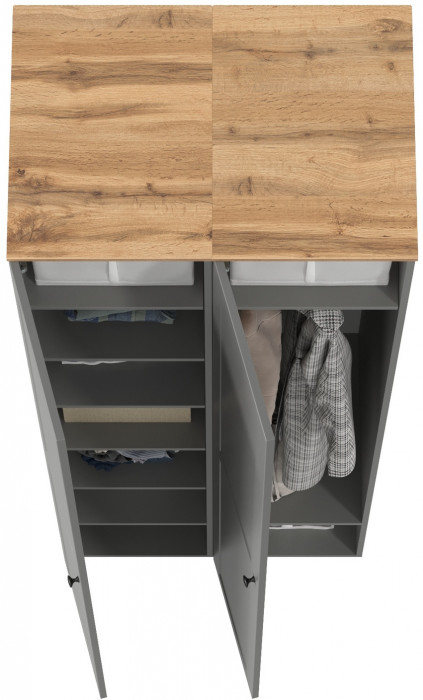 Остин 13.225 Шкаф-пенал 2 шт., цвет серый графит/дуб крафт золотой, ШхГхВ 80х54,3х229,6 см., универсальная сборка