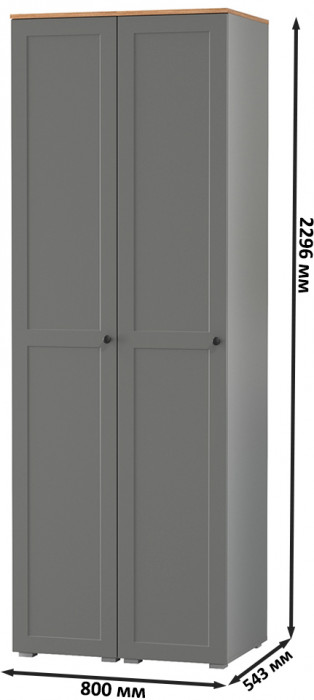 Остин 13.225 Шкаф-пенал 2 шт., цвет серый графит/дуб крафт золотой, ШхГхВ 80х54,3х229,6 см., универсальная сборка