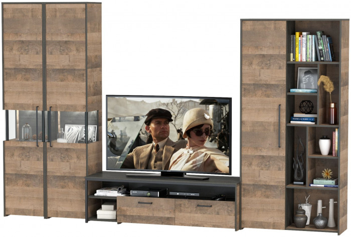 Трувор Гостиная 034, дуб гранж песочный/интра