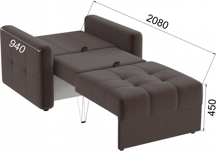 Кресло-кровать Брэй, Коричневый