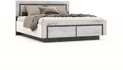 Кровать 160х200 "Ривьера" №1 с подъемным основанием - Канадский дуб арктик/Бетон спаркс
