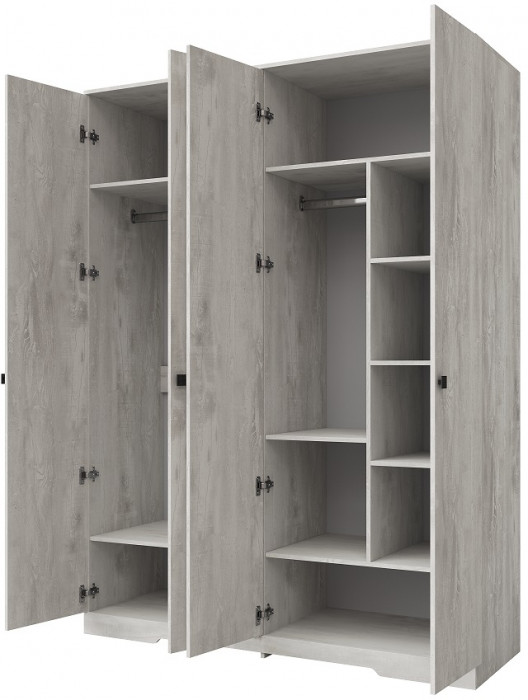 Шкаф 4-х дверный "Атланта" - Бетон пайн светлый