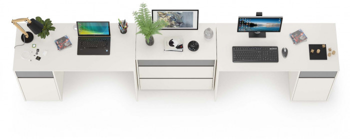 Торонто Компоновка № 09, цвет белый шагрень/стальной серый, ШхГхВ 320х53,1х75,3 см., универсальная сборка